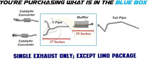 Exhaust Y-Pipe Muffler System Kit Compatible for 2003-2011 Ford Crown Victoria 4.6L | Stainless Steel | Northeastern Exhaust | Free Gaskets and Clamp Included | Automotive Replacement Part in Saudi Arabia