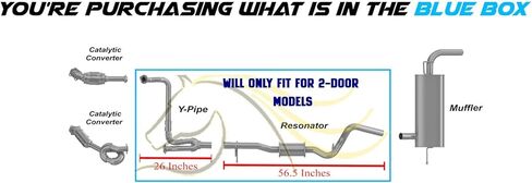 Exhaust Y-Pipe Resonator System Kit Compatible for 2012-2015 Jeep Wrangler 3.6L | Stainless Steel | Northeastern Exhaust | Includes Clamps | Automotive Replacement Part | Direct Fit in Saudi Arabia