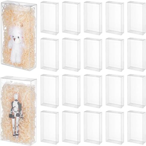BENECREAT 10PCS Rectangle PVC Transparent Gift Boxes 6.8x4.7x1.2inch Clear Wedding Favour Boxes for Candy Chocolate, Mother's Day Festival Gift Packaging in Kuwait