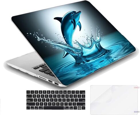 متوافق مع جهاز MacBook Pro مقاس 13 بوصة، حافظة صلبة مع غطاء لوحة مفاتيح وواقي شاشة (M1 A2338 A2289 A2251 A2159 A1989 A1706 A1708، إصدار 2016-2020) - Dolphins MC21059 in Kuwait