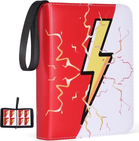 4-Pocket Trading Card Binder Bundle with 50 Sleeves Holds 400 Cards, Zipper Card Holder Album for Game and Sports Cards Collectors - Black in Saudi Arabia