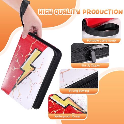 4-Pocket Trading Card Binder Bundle with 50 Sleeves Holds 400 Cards, Zipper Card Holder Album for Game and Sports Cards Collectors - Black in Saudi Arabia