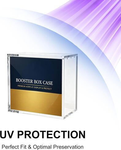 Booster Box Case with Archival UV Protection, 5mm Thick Acrylic Display Case, Superior Magnetic Lid Protector for TCG in Saudi Arabia