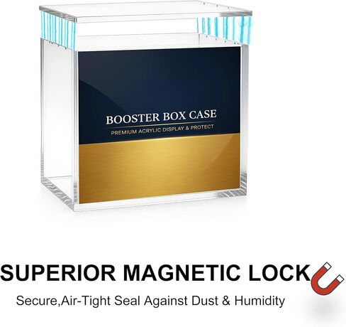 Booster Box Case with Archival UV Protection, 5mm Thick Acrylic Display Case, Superior Magnetic Lid Protector for TCG in Saudi Arabia