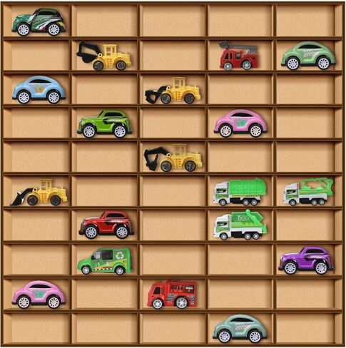 Menkxi 1 Pcs 110 Space Toy Car Display Case Wooden Wheels Shelf Wall Mounted Toy Car Storage Display Shelf Birthday Gift for Collectibles, Figurines, Shot Glasses in Saudi Arabia