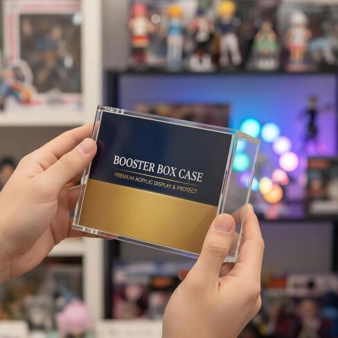 Booster Box Case with Archival UV Protection, 5mm Thick Acrylic Display Case, Superior Magnetic Lid Protector for TCG in Saudi Arabia
