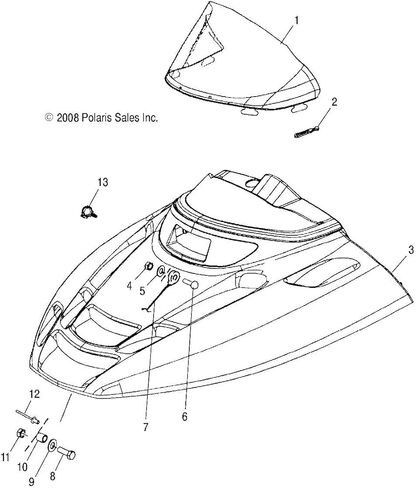 Polaris Snowmobile Windshield Retainer, Genuine OEM Part 5410970, Qty 1 in Saudi Arabia
