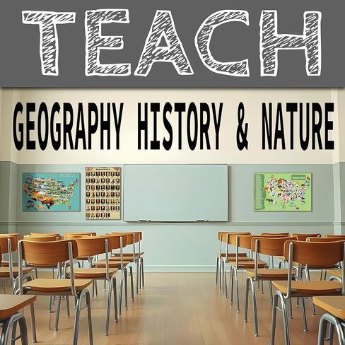 USA Educational Poster Set for Kids – 3-Pack Includes United States Map, Presidents of the USA, and National Parks with State Animals – 16x24 Laminated Classroom Wall Posters for Homeschool & Geography Learning in Saudi Arabia