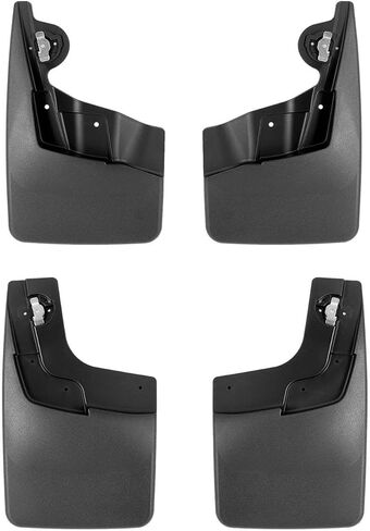 Weathertech Custom No Drill Splash Guard MudFlaps لسيارة شيفروليه كولورادو، المجموعة الأمامية والخلفية (110170-120170)، أسود in Saudi Arabia