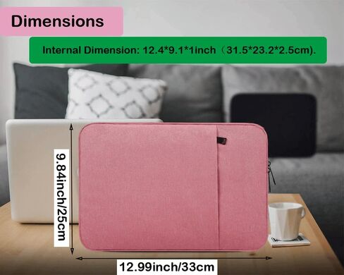 11.6-12.3 Inch Laptop Sleeve for Lenovo 11.6" 300e 500e Chromebook, Dell Latitude 3190 11.6", Samsung Chromebook Plus 12.2", acer Chromebook Spin 511 11.6", 12-13" Microsoft Surface Pro,Pink in Saudi Arabia