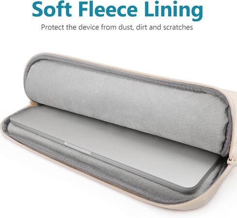 حافظة كمبيوتر محمول TECOOL Puffy 13.3 بوصة لجهاز MacBook Air 13 13.6 M4 M3 M2 2025 2024-2010، MacBook Pro 13/14 M4 M3 M2 M1 2024 2023-2012، غطاء حماية مقاوم للصدمات ومقاوم للماء، بيج in Saudi Arabia