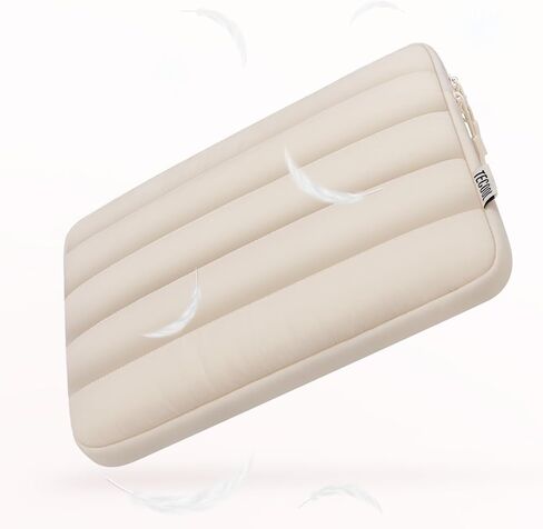 حافظة كمبيوتر محمول TECOOL Puffy 13.3 بوصة لجهاز MacBook Air 13 13.6 M4 M3 M2 2025 2024-2010، MacBook Pro 13/14 M4 M3 M2 M1 2024 2023-2012، غطاء حماية مقاوم للصدمات ومقاوم للماء، بيج in Saudi Arabia