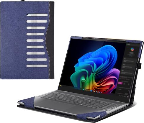 حافظة كمبيوتر محمول لينوفو يوجا 7 2 في 1 16AKP10 | Yoga 7 2-in-1 16ILL10 16 بوصة [ليست نماذج أخرى] حافظة شاملة من جلد البولي يوريثان غطاء جيب داخلي (رمادي داكن) in Kuwait
