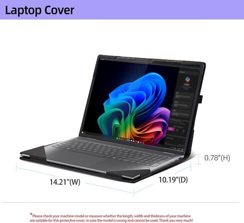 حافظة كمبيوتر محمول لينوفو يوجا 7 2 في 1 16AKP10 | Yoga 7 2-in-1 16ILL10 16 بوصة [ليست نماذج أخرى] حافظة شاملة من جلد البولي يوريثان غطاء جيب داخلي (رمادي داكن) in Kuwait
