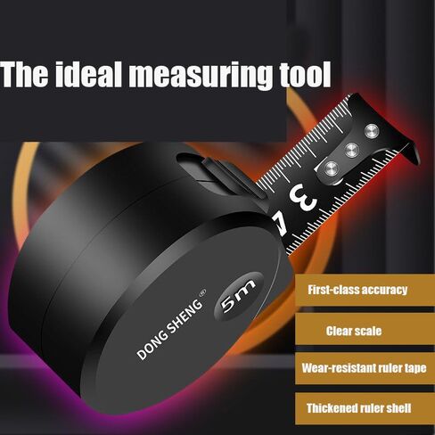 Metric Measuring Tape Self Locking Shock Resistant Steel Tape Measure High Precision Metre Ruler Scale Measuring Tools Frosted Shell-Black Gold-7.5m*25mm in Saudi Arabia