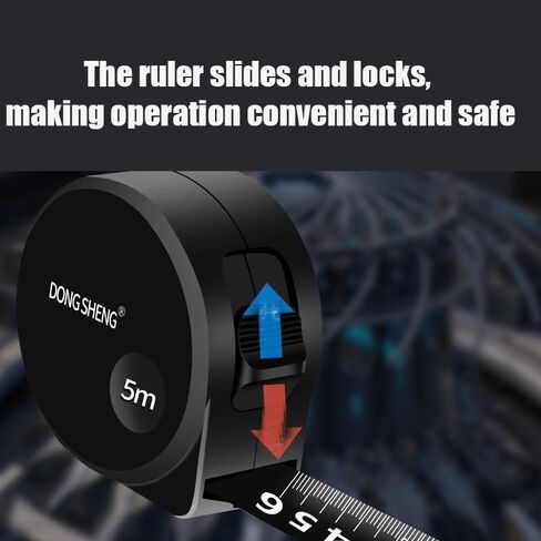 Metric Measuring Tape Self Locking Shock Resistant Steel Tape Measure High Precision Metre Ruler Scale Measuring Tools Frosted Shell-Black Gold-7.5m*25mm in Saudi Arabia