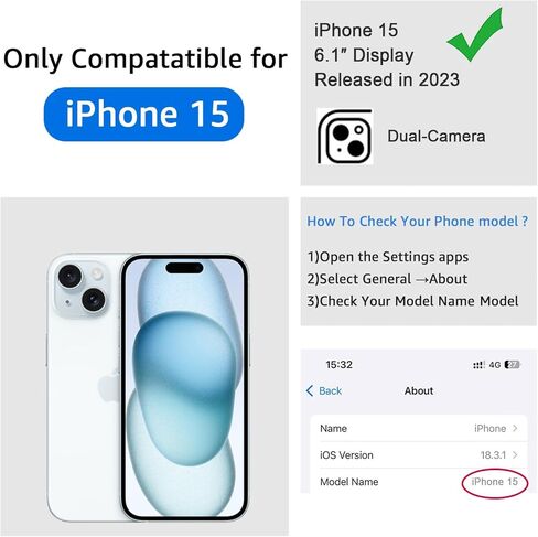 جراب محفظة Ateeky iPhone 15، [ميزة الوقوف] غطاء حماية من جلد البولي يوريثان مع فتحة لبطاقة الائتمان [إغلاق مغناطيسي] لهاتف iPhone 15 (أرجواني فاتح) in Kuwait