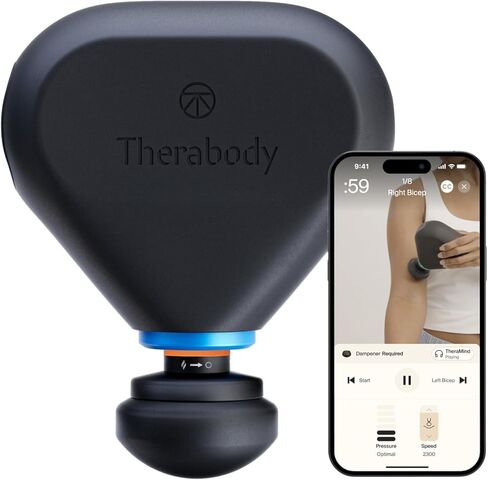 TheraGun Mini Handheld Electric Massage Gun - Compact Deep Tissue Treatment for Any Athlete On The Go - Portable Percussion Massager with QuietForce Technology (Black - 1.0) in Saudi Arabia
