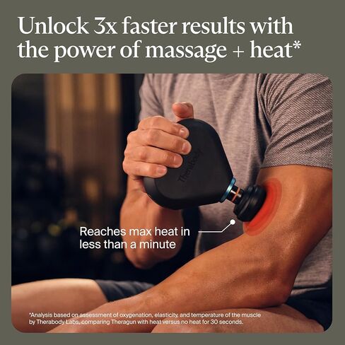 TheraGun Mini Handheld Electric Massage Gun - Compact Deep Tissue Treatment for Any Athlete On The Go - Portable Percussion Massager with QuietForce Technology (Black - 1.0) in Saudi Arabia