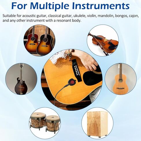 Clip-On Guitar Pickup for 38-42in Acoustic Guitar Electric Transducer Sound Amplify Pickup Cable Length 10ft in Saudi Arabia
