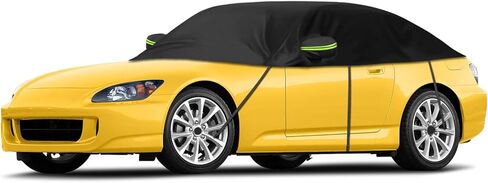غطاء نصف سيارة أسود متوافق مع هوندا S2000 1999-2009، أغطية جسم السيارة الواقية لمقاومة الرياح والغبار والأشعة فوق البنفسجية لحماية الزجاج الأمامي والسقف in Kuwait