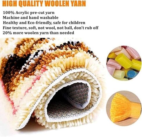 Generic Wolf Latch Hook Kits Rug DIY Cushion Tapestry Making Crochet Hook Mat Making Kits Color Preprinted Pattern Canvas DIY Carpet Needlework Crochet Kits 52x38cm (series-189), HYUAN 52DT LONRG189 in Saudi Arabia