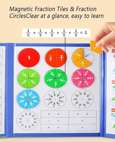لغز تعليمي للكسر المغناطيسي، بلاط ودوائر الكسور، تجهيز قرص النتائج المغناطيسي، أدوات معالجة الرياضيات تعزز المهارات الرياضية لطلاب المدارس الابتدائية المبكرة in Kuwait