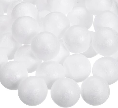 MECCANIXITY 57 Pcs White Craft Foam Balls 0.9 Inch Smooth Polystyrene Foam Balls for Crafts Christmas Wedding Party Decorations DIY Household Project in Saudi Arabia