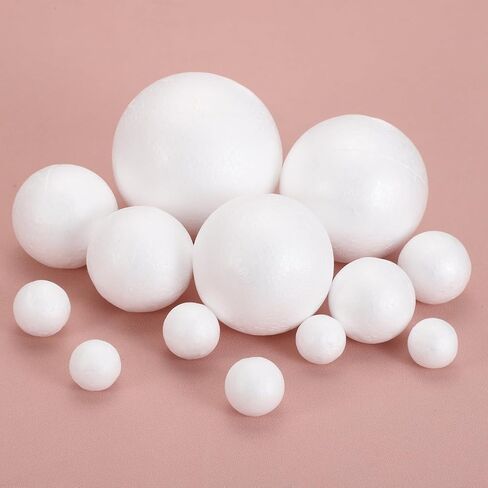 MECCANIXITY 57 Pcs White Craft Foam Balls 0.9 Inch Smooth Polystyrene Foam Balls for Crafts Christmas Wedding Party Decorations DIY Household Project in Saudi Arabia