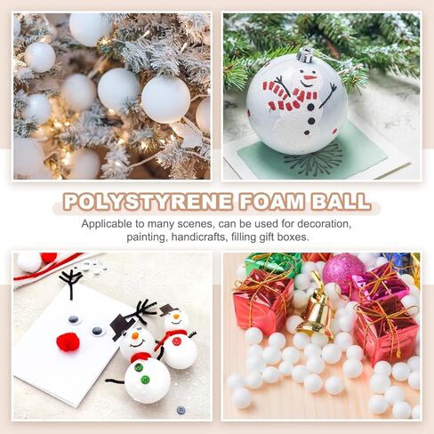 MECCANIXITY 57 Pcs White Craft Foam Balls 0.9 Inch Smooth Polystyrene Foam Balls for Crafts Christmas Wedding Party Decorations DIY Household Project in Saudi Arabia