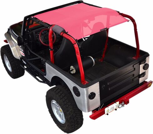 SPIDERWEBSHADE Original TJ Full Sunshade Top (1997-2006) متوافق مع Jeep Wrangler TJ Rubicon Sahara Sport جميع الديكورات - وسادة هوائية آمنة - صناعة أمريكية - ضمان 10 سنوات (أسود) in Kuwait