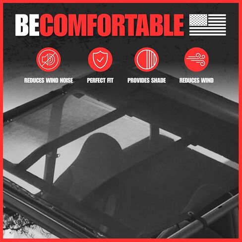 SPIDERWEBSHADE Original TJ Full Sunshade Top (1997-2006) متوافق مع Jeep Wrangler TJ Rubicon Sahara Sport جميع الديكورات - وسادة هوائية آمنة - صناعة أمريكية - ضمان 10 سنوات (أسود) in Kuwait