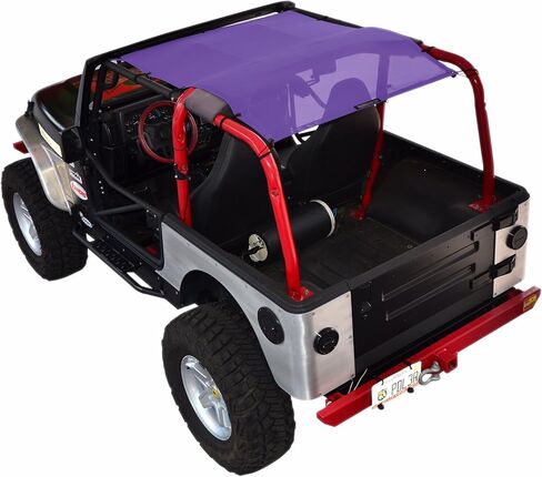 SPIDERWEBSHADE Original TJ Full Sunshade Top (1997-2006) متوافق مع Jeep Wrangler TJ Rubicon Sahara Sport جميع الديكورات - وسادة هوائية آمنة - صناعة أمريكية - ضمان 10 سنوات (أسود) in Kuwait