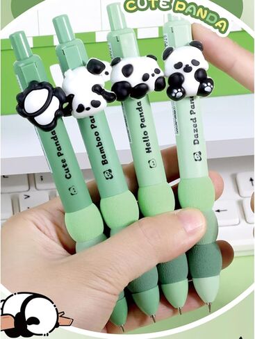 4 Pcs Cute Mechanical Pencils 0.5mm Cartoon Panda Mechanical Pencil Kawaii Soft Grip Mechanical Pencils School Pencil for Kids Students Girls Boys Women (Panda) in Saudi Arabia