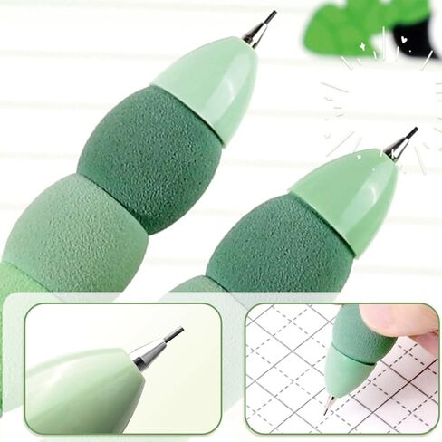 4 Pcs Cute Mechanical Pencils 0.5mm Cartoon Panda Mechanical Pencil Kawaii Soft Grip Mechanical Pencils School Pencil for Kids Students Girls Boys Women (Panda) in Saudi Arabia