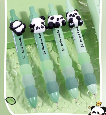 4 Pcs Cute Mechanical Pencils 0.5mm Cartoon Panda Mechanical Pencil Kawaii Soft Grip Mechanical Pencils School Pencil for Kids Students Girls Boys Women (Panda) in Saudi Arabia