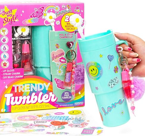 Just My Style Color Your Own Water Bottle, Includes Markers & Gemstones, Personalized Craft Kit for Kids, DIY Decorating, Gift for Girls in Kuwait