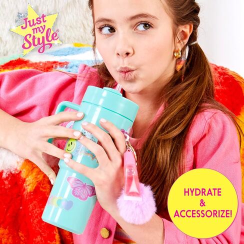 Just My Style Color Your Own Water Bottle, Includes Markers & Gemstones, Personalized Craft Kit for Kids, DIY Decorating, Gift for Girls in Kuwait