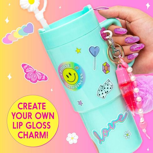 Just My Style Color Your Own Water Bottle, Includes Markers & Gemstones, Personalized Craft Kit for Kids, DIY Decorating, Gift for Girls in Kuwait
