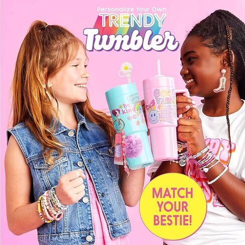 Just My Style Color Your Own Water Bottle, Includes Markers & Gemstones, Personalized Craft Kit for Kids, DIY Decorating, Gift for Girls in Kuwait