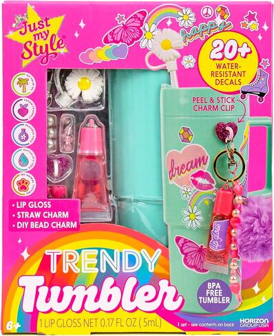 Just My Style Color Your Own Water Bottle, Includes Markers & Gemstones, Personalized Craft Kit for Kids, DIY Decorating, Gift for Girls in Kuwait