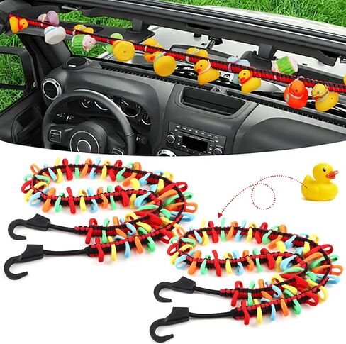 2 Pcs Paracord Duck Holder Elastic Duck Holder Rubber Duck Holder Colorful Rubber Bands Duck Mount Holder Compatible with Jeep TJ JK&JL Car in Saudi Arabia