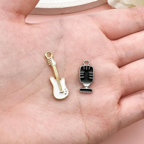 Youdiyla 80pcs Music Theme Mixed Shapes Musical Instruments Alloy Enamel Charm Pendants for DIY Bracelet Jewelry Making SN964 in Saudi Arabia
