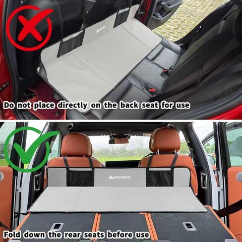 Car Rear Seat Mattress Extension Plate, Foldable Car Back Seat Extender，Portable Mattress for Sleeping, Increase Travel Trunk Space and Car Bed Camping Space for Car, SUV, Model Y/3 in Kuwait