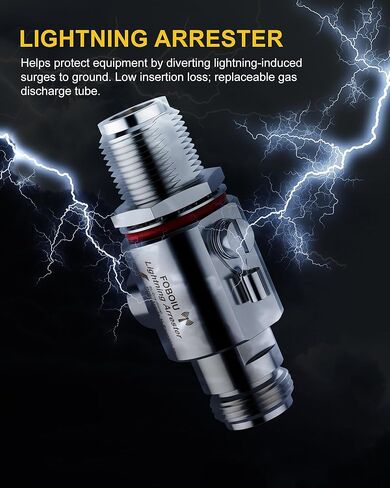 Coaxial Lightning Arrester 2 Pack Suppressor Connectors Coax Cable Surge Protector for HF Radio，RF，VHF, UHF, CB, Ham, Two-Way Radio Ham Antenna with Dual UHF-Female (SO-239) in Saudi Arabia