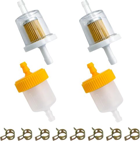 Strongthium Lawn Mower 1/4" ID Inline Gas Fuel Filter 394358 298090 Kit Replacement for Briggs Stratton MTD Craftsman Toro 394358s 298090S 1501729MA 7014359YP 56679MA 951-3013 Red & White Fuel Clamps in Saudi Arabia