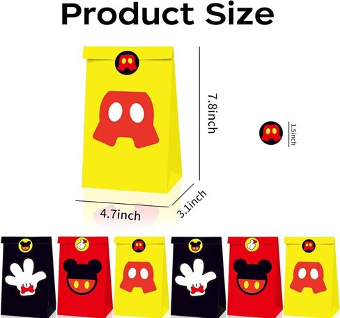 صندوق هدايا جامنسي 24 قطعة على شكل فأر كرتوني، علب حلوى لطيفة للحفلات مع مقابض، للأولاد والبنات هدايا حفلات أعياد الميلاد ومستلزمات الديكور - 3 أنماط in Kuwait