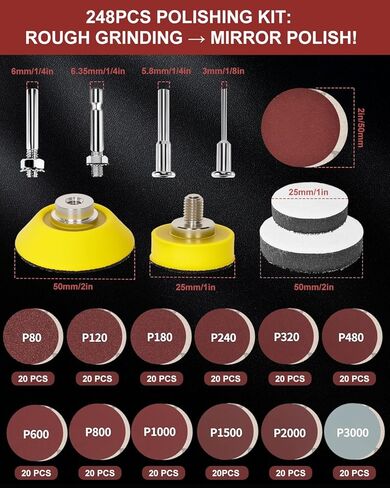 Pomsare 114PCS Angle Grinder Sanding Discs, 5 Inch Upgraded Hook and Loop Foam Backing Pad, Drill Sanding Angle Grinder Attachments with 5/8-11 Threads for Wood Metal Sanding Polishing 40-1000 Grits in Saudi Arabia