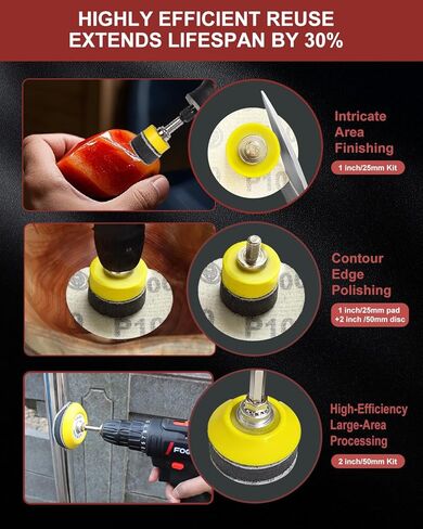 Pomsare 114PCS Angle Grinder Sanding Discs, 5 Inch Upgraded Hook and Loop Foam Backing Pad, Drill Sanding Angle Grinder Attachments with 5/8-11 Threads for Wood Metal Sanding Polishing 40-1000 Grits in Saudi Arabia