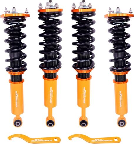 maxpeedingrods Coilovers لـ Lexus IS300 2000-2005، لـ Lexus IS200 1999-2005، طقم تعليق كويلوفيرز قابل للتعديل للارتفاع، مجموعة خفض دعامات امتصاص الصدمات المسبقة باللون الذهبي in Saudi Arabia